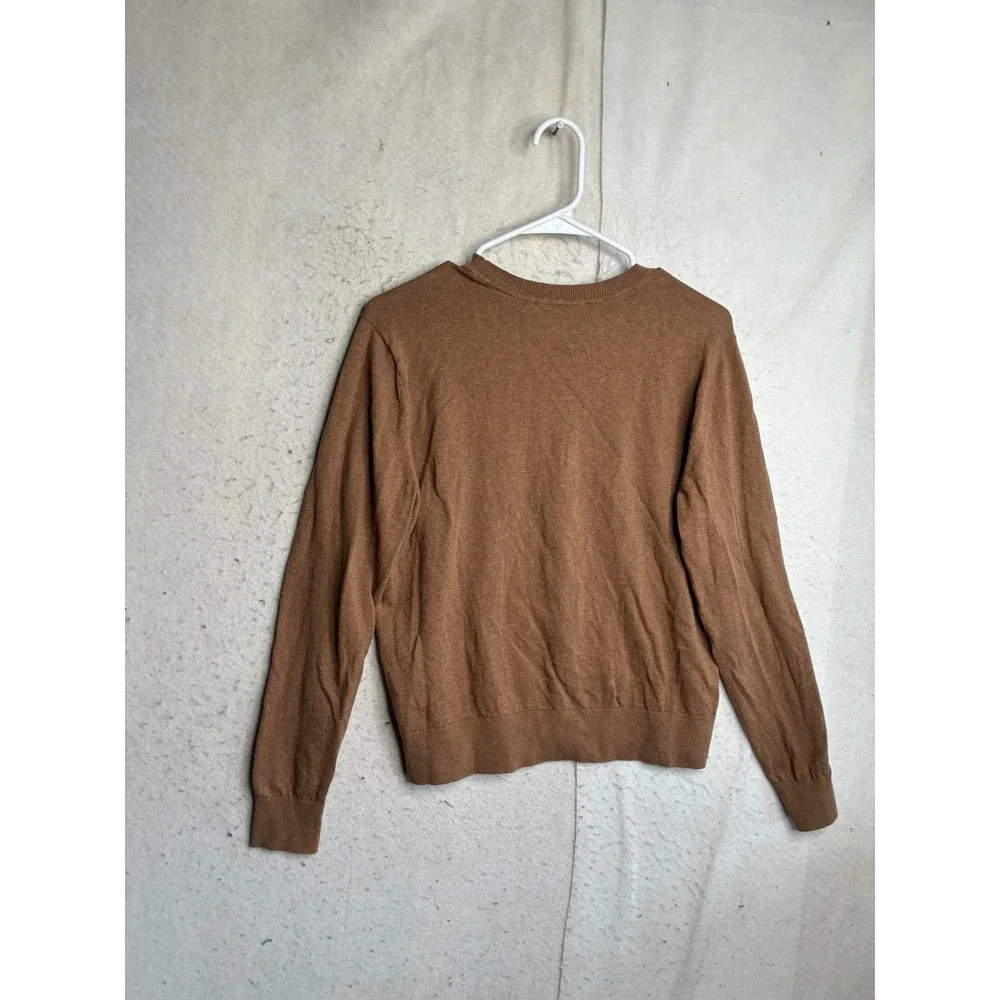 Everlane Organic Cotton Crew Neck Sweater Brown Medium Mens Knit Pullover